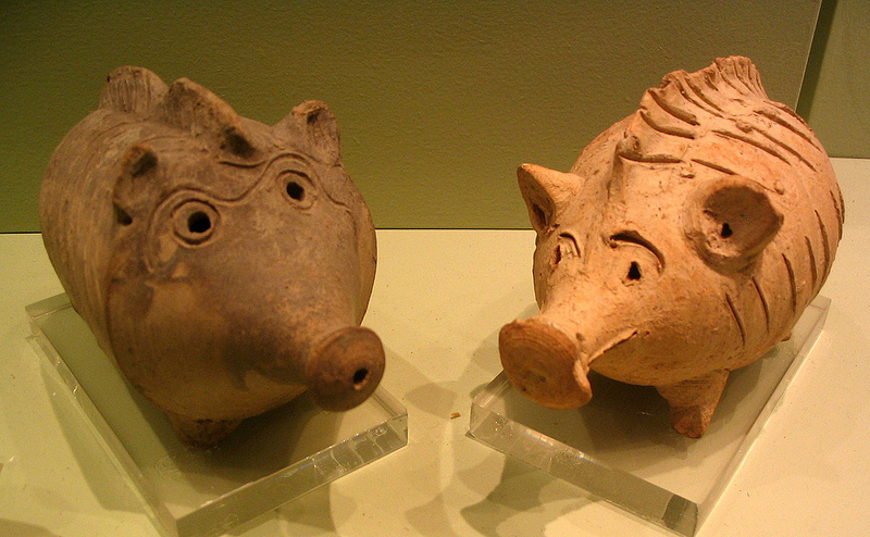 Terracotta rattles in the shape of animals. Cypro-Archaic II period ca. 600-480 BCE